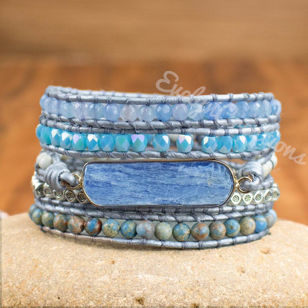 Blue Topaz Stone Chakra Healing Bracelet – EvelynCreations