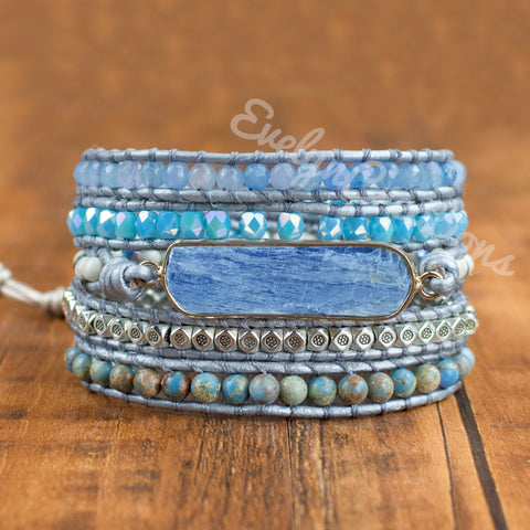 Blue Topaz Stone Chakra Healing Bracelet