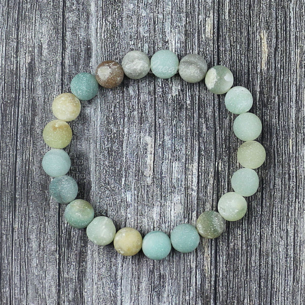 Matte Amazonite Stone Healing Stretchy Bracelet