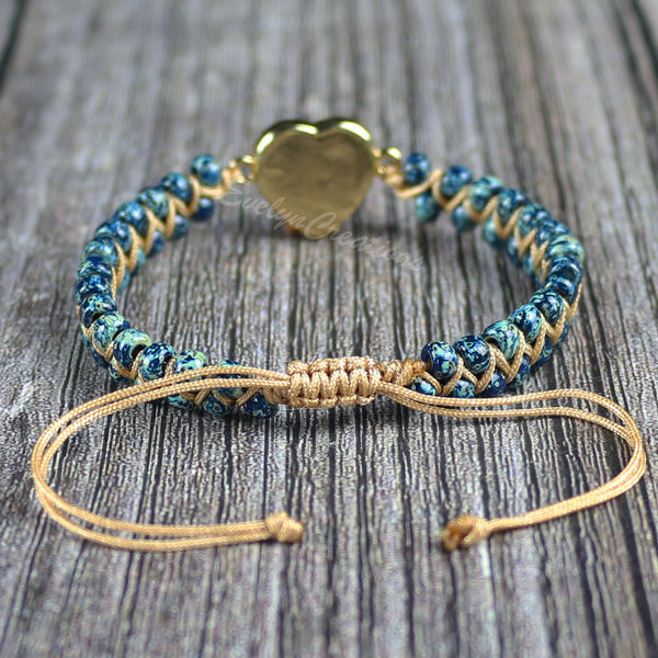 Natural Blue Sea Sediment Beads Bracelet