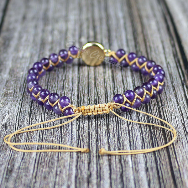 Natural Amethyst Gemstone Healing Bracelet
