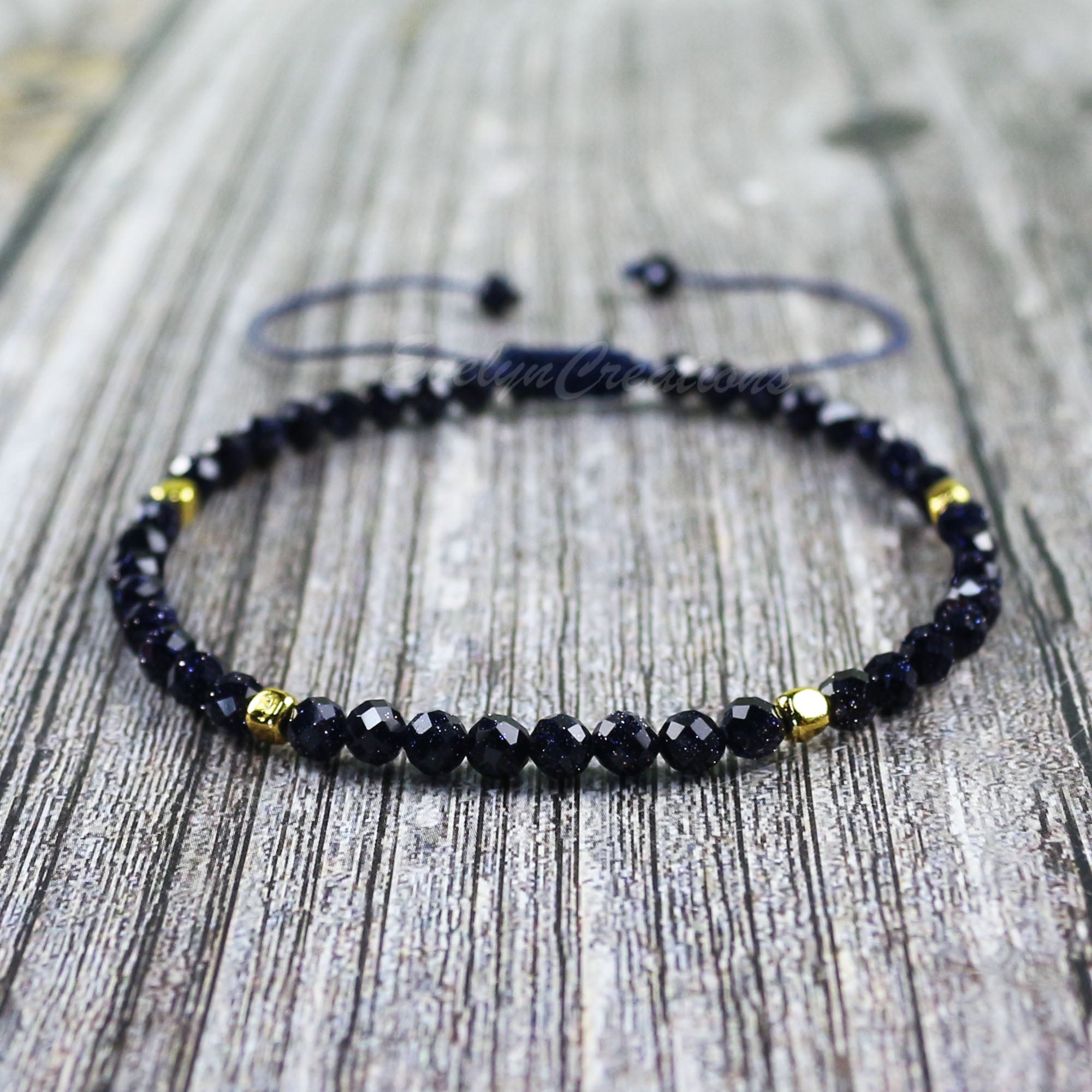 Blue Goldstone Dainty Bracelet