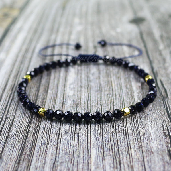 Blue Goldstone Dainty Bracelet