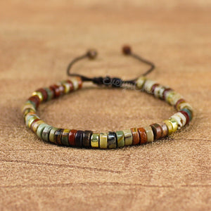 Natural Red Creek Jasper Stone Healing Calming Bracelet