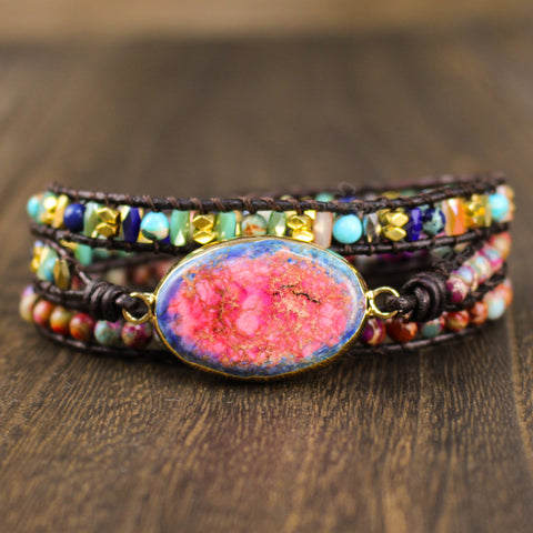 Galaxy Sea Sediment Fearless Anxiety Stress Relief Balance Bracelet