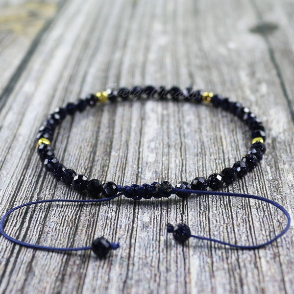 Blue Goldstone Dainty Bracelet