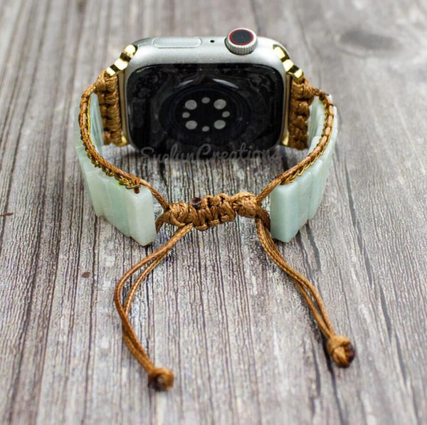 Natural Amazonite Stone Watch Strap for Apple