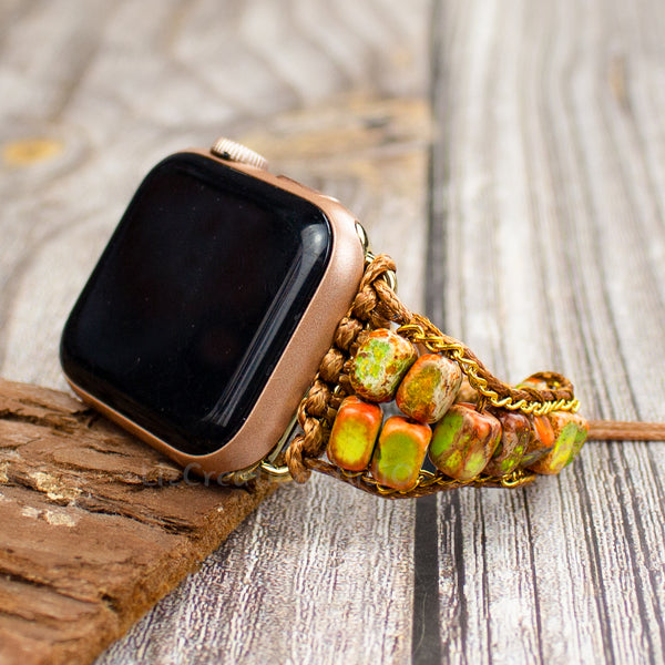 Natural Orange Gemstone Watch Band Strap for Apple