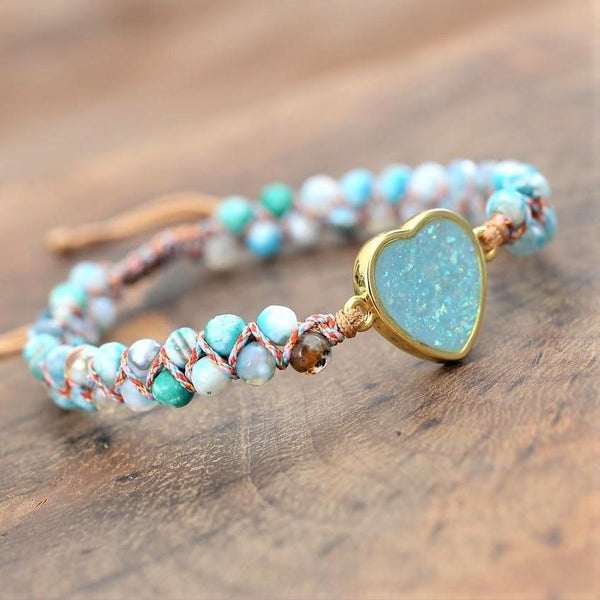 Blue Heart Opal Bracelet