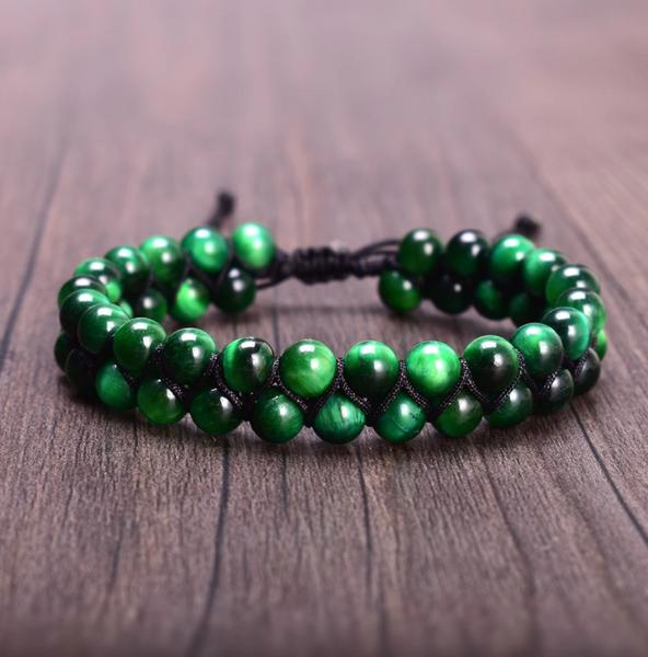 Natural Green Tiger's Eye Stone Healing Bracelet