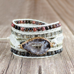 Natural Stone Healing Crystal Druzy Agate Bracelet