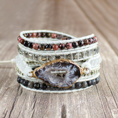 Natural Stone Healing Crystal Druzy Agate Bracelet