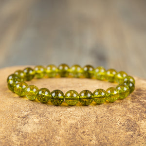 Green Peridot Olivine Crystal Quartz Stone Healing Bracelet