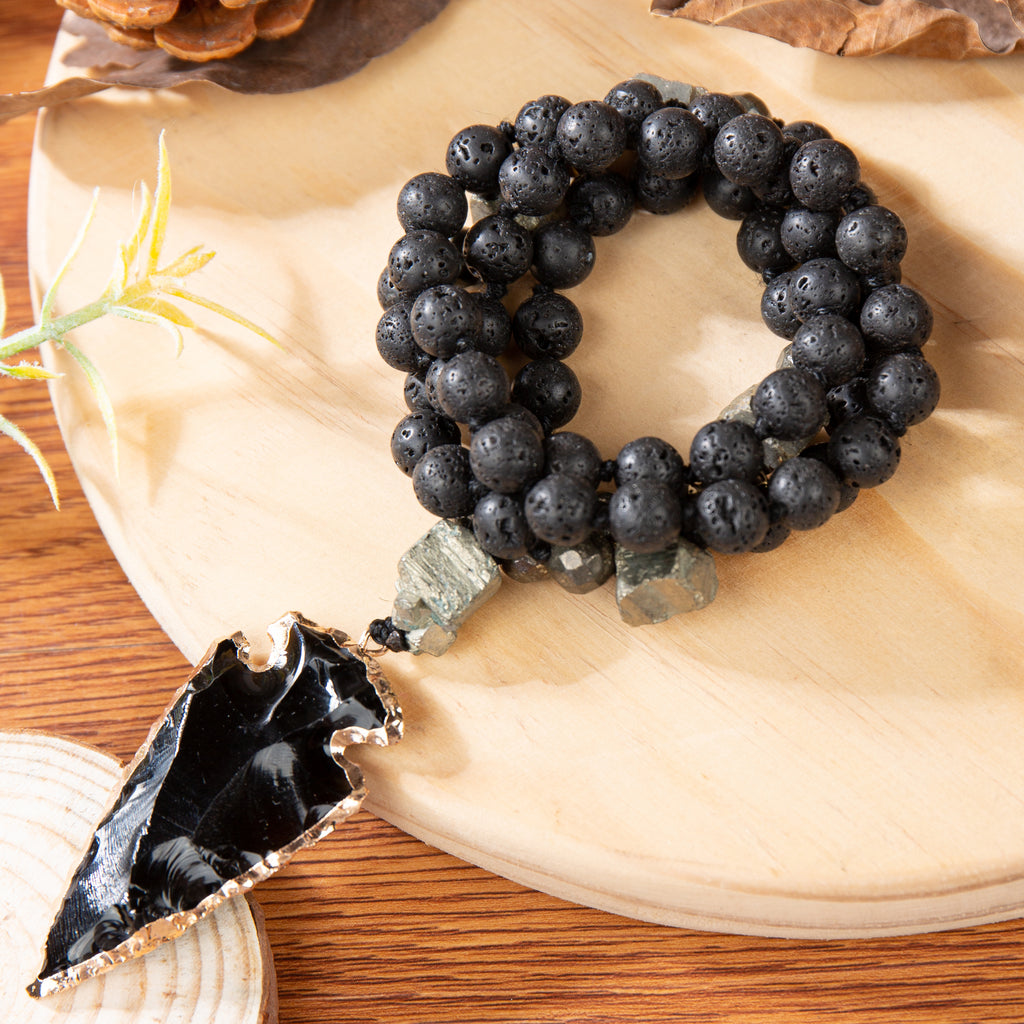 Thebeadchest Black Volcanic Lava Beads (4mm): Organic Gemstone Round Spherical Energy Stone Healing Power Crystal for Jewelry Bracelet Mala Necklace