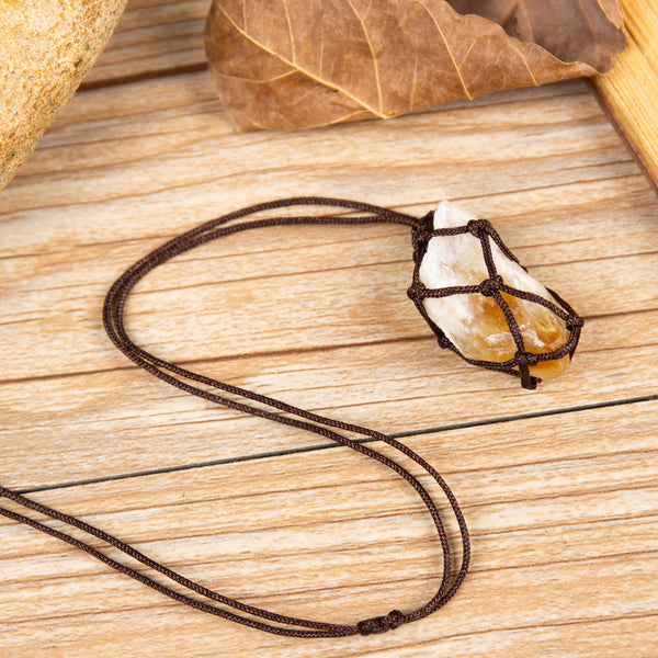 Raw Citrine Pendant Necklace