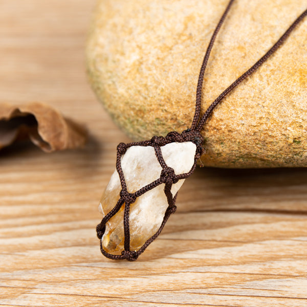 Raw Citrine Pendant Necklace