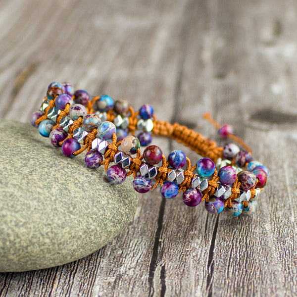 Bohemia Woven Braided Stone Bracelet