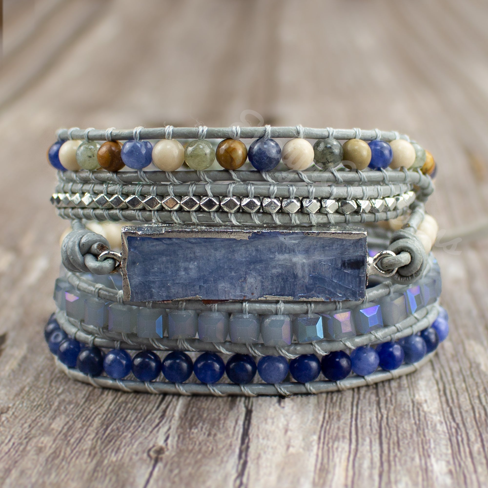 Blue Topaz Bracelet Healing Stone Bracelet