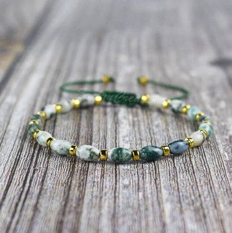 Moss Agate Stone Bracelet