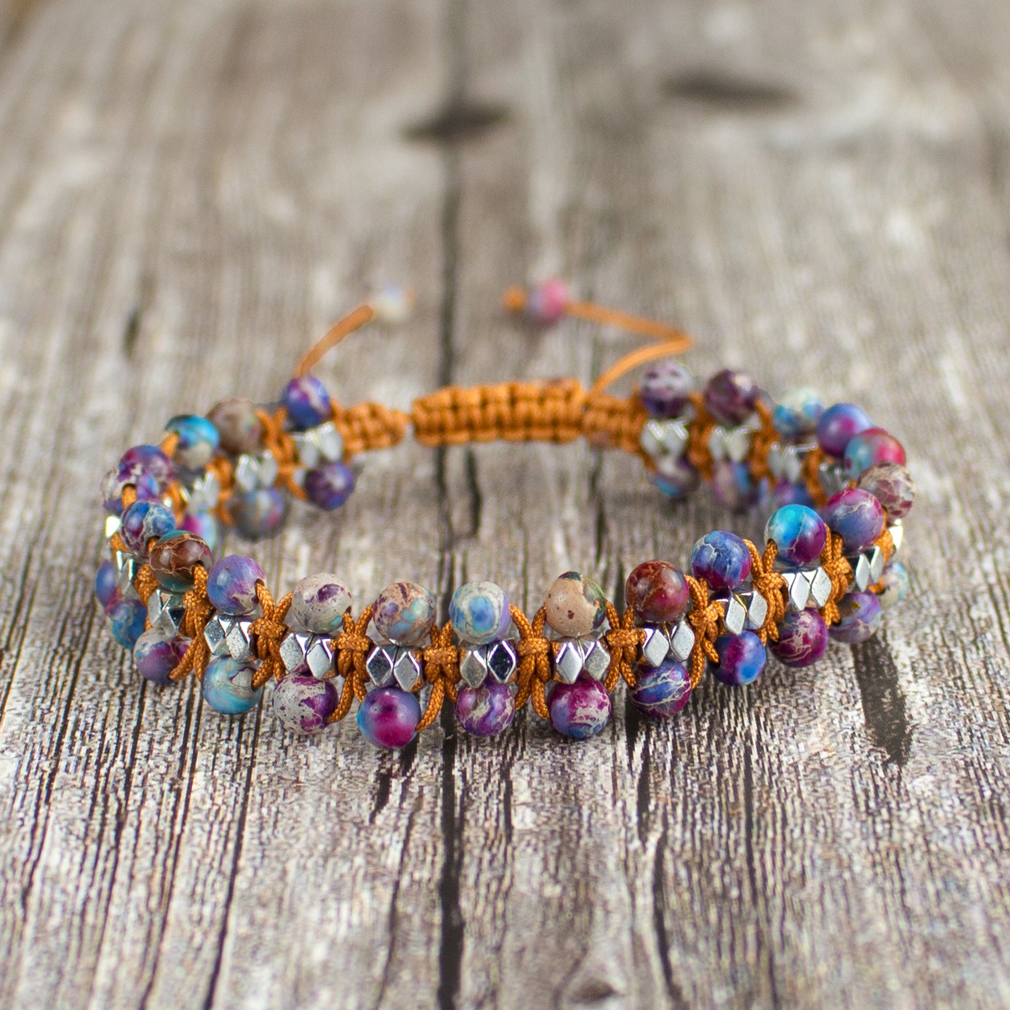 Bohemia Woven Braided Stone Bracelet