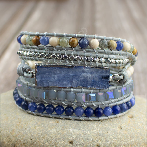 Blue Topaz Bracelet Healing Stone Bracelet