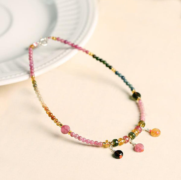 Tourmaline Anklet of Hope Healing Stone Bracelet