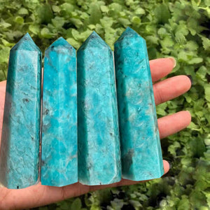 Natural Amazonite Tower Healing Crystal Point Wand