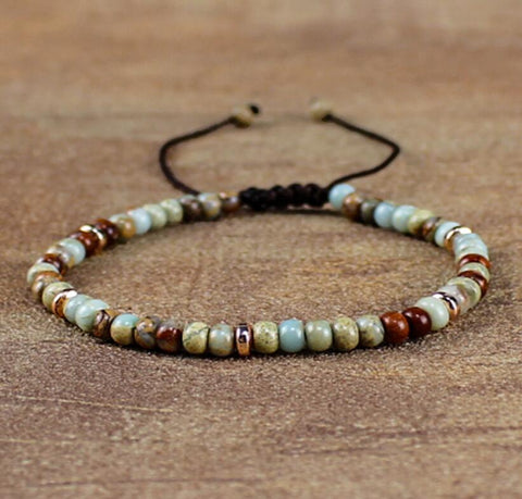 Natural African Opal Jasper Stone Healing Calming Bracelet