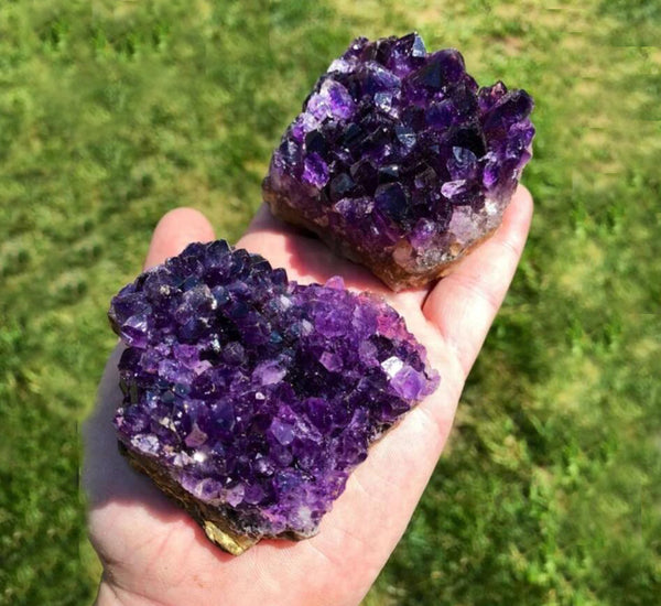 Raw Amethyst Geode Crystal Cluster Healing Reiki
