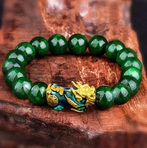 Green Jade Feng Shui Pi Xiu Good Luck Bracelet