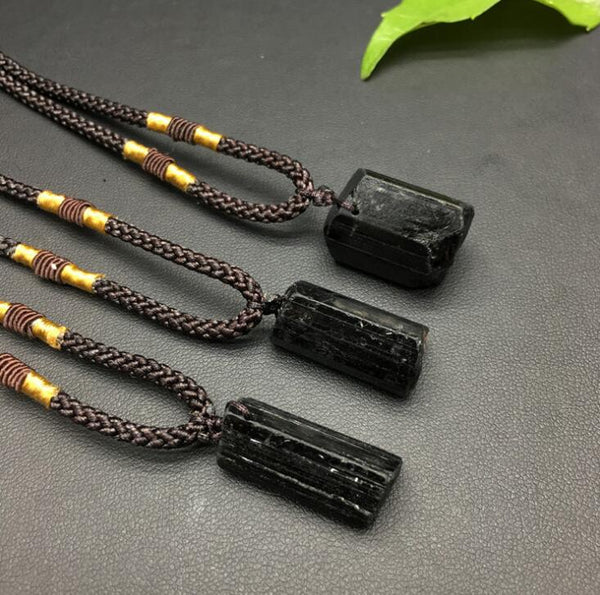 Raw Tourmaline Pendant Necklace