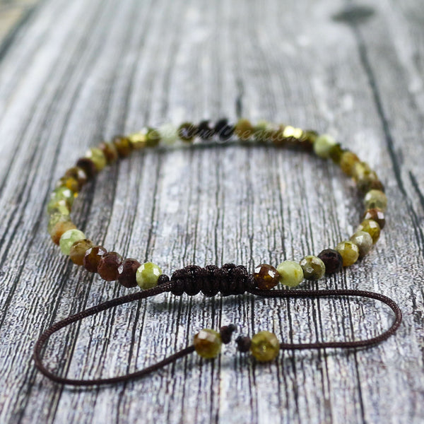 Natural Grossular Garnet Dainty Bracelet