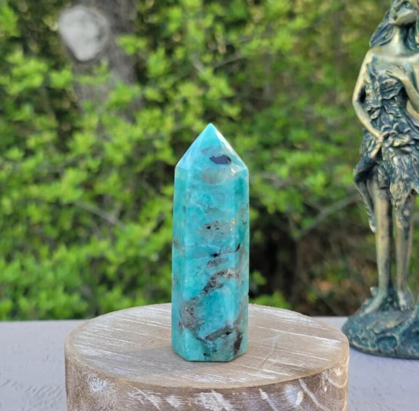 Natural Amazonite Tower Healing Crystal Point Wand
