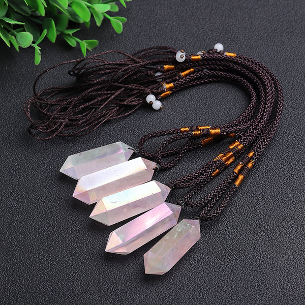 Angel Aura Quartz Pendant Necklace