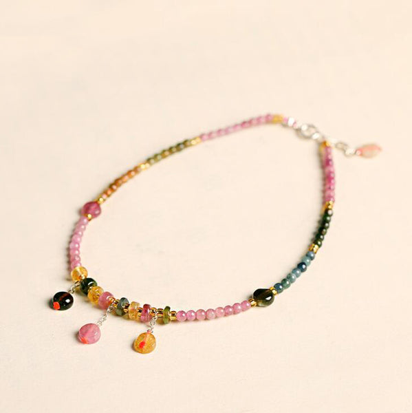 Tourmaline Anklet of Hope Healing Stone Bracelet