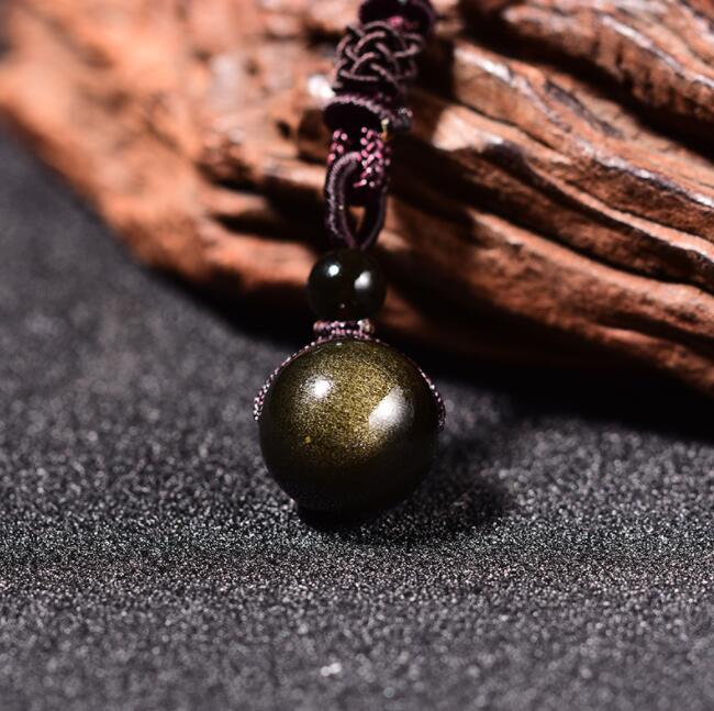 Natural Gold Obsidian Necklace