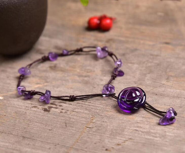 Natural Amethyst Anklet