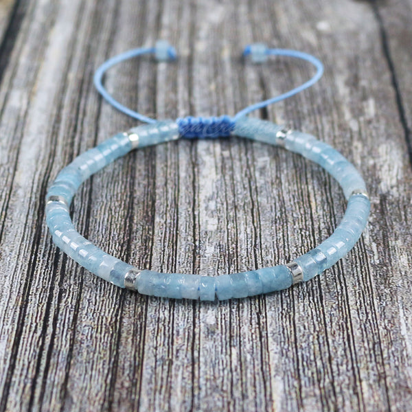 Minimalist Dainty Aquamarine Stone Healing Bracelet