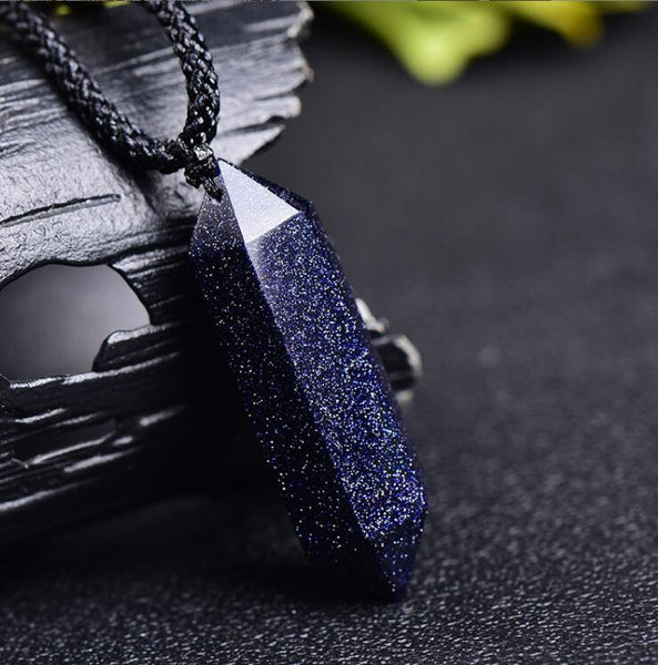Blue Goldstone Pendant Necklace