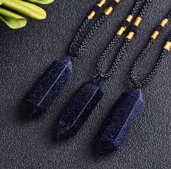 Blue Goldstone Pendant Necklace