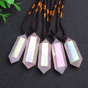 Angel Aura Quartz Pendant Necklace