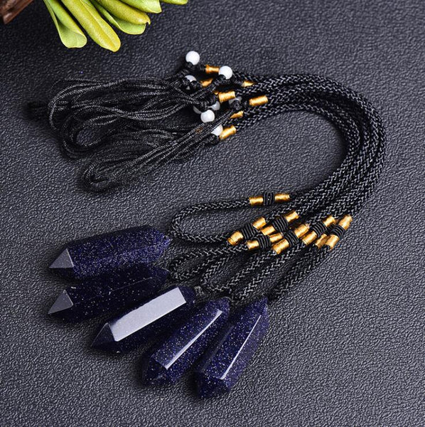 Blue Goldstone Pendant Necklace