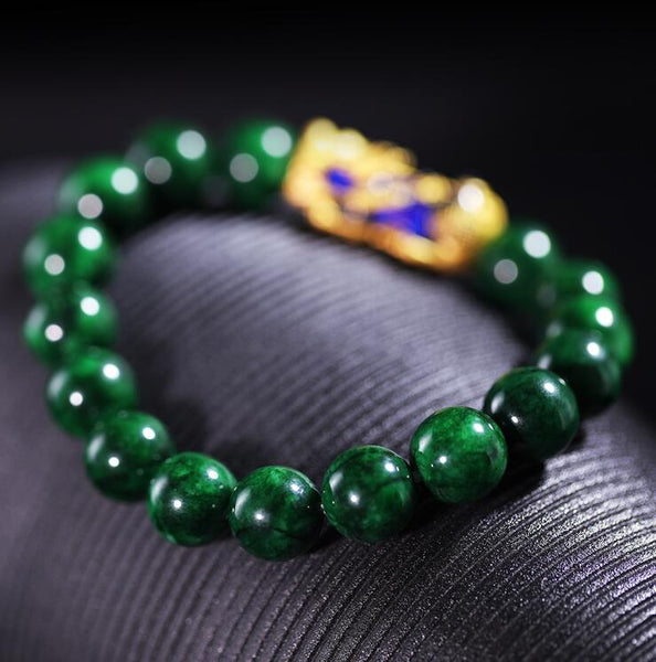 Green Jade Feng Shui Pi Xiu Good Luck Bracelet