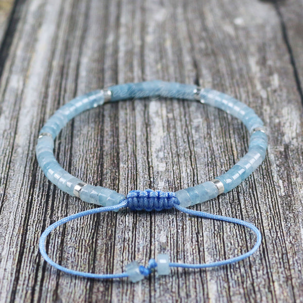 Minimalist Dainty Aquamarine Stone Healing Bracelet