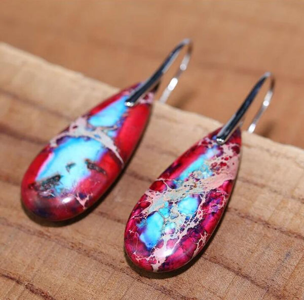 Red Sea Sediment Jasper Stone Healing Earrings