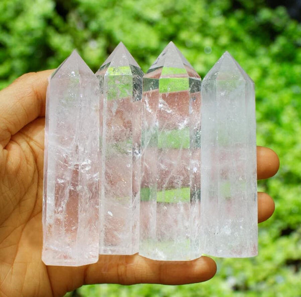 Natural Clear Quartz Tower Healing Crystal Point Wand