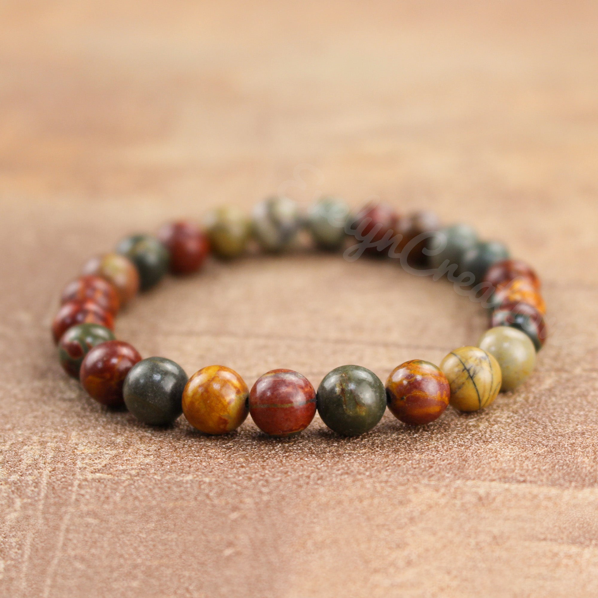 Picasso Jasper Stone Beads Healing Bracelet