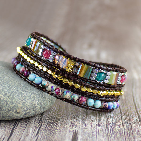 Natural Stones Healing Crystal Wrap Bracelet