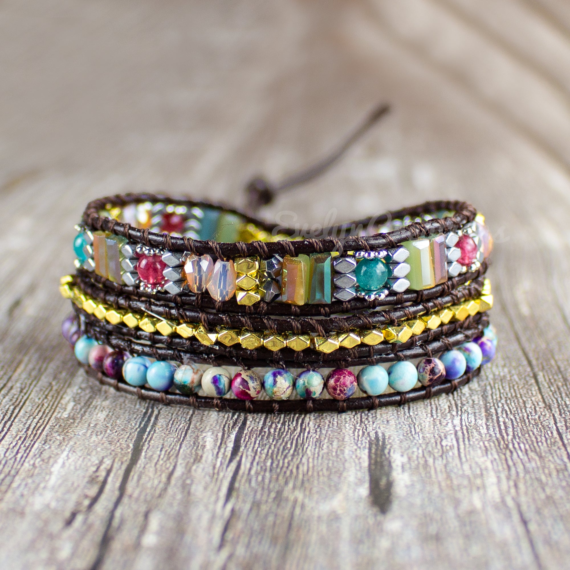 Natural Stones Healing Crystal Wrap Bracelet
