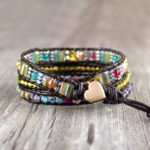 Natural Stones Healing Crystal Wrap Bracelet